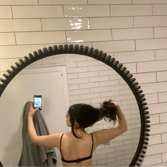 🖤NWT!!🖤 Satin Urban Outfitters Silk Ruched Black Underwire Bralette - Picture 4 of 7